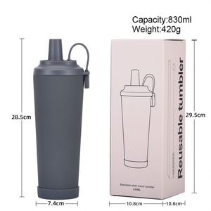 New 830ml Ceramic Coating 304 Stainless Steel Straw Cups with Portable Magnetic Cover Insulated Tumblers for Any Beverage - Product Image 5