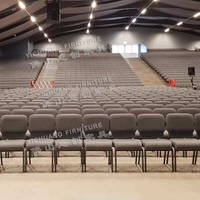 Chaises d'auditorium en tissu brun modernes, empilables, meubles de théâtre en vrac pour cinéma VIP, utilisation en extérieur, église