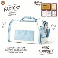 Sac de transport pour animaux de compagnie approuvé par les compagnies aériennes, sac à bandoulière en polyester pour animaux de compagnie, se fixe aux bagages pour les petits animaux, voyage, promenade, multifonctionnel