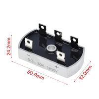 Module semi-conducteur intelligent Chipguest 50A 1200V, redresseur à pont de diodes triphasé 50Amp, boîtier métallique en aluminium SQL50A