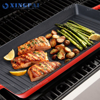 XINGPAI Fournitures pour restaurants et hôtels, barbecue d'extérieur, casserole en fonte pré-assaisonnée, camping, casserole en fonte antiadhésive, réversible, ustensiles de cuisine