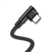 Câble USB C vers Type C tressé en nylon, charge rapide 60W PD, transfert de données, angle droit à 90 degrés pour téléphone