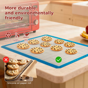 This Blue-border Grid Oven Liner Mat Is Non-stick, High-temperature Resistant and <strong>Easy</strong> to Clean, Making <strong>It</strong> Ideal for <strong>Baking</strong> - Product Image 4