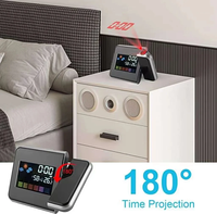 Reloj despertador electrónico con pantalla LCD a Color multifuncional, reloj Meteorológico de proyección con pantalla a Color, calendario, reloj giratorio