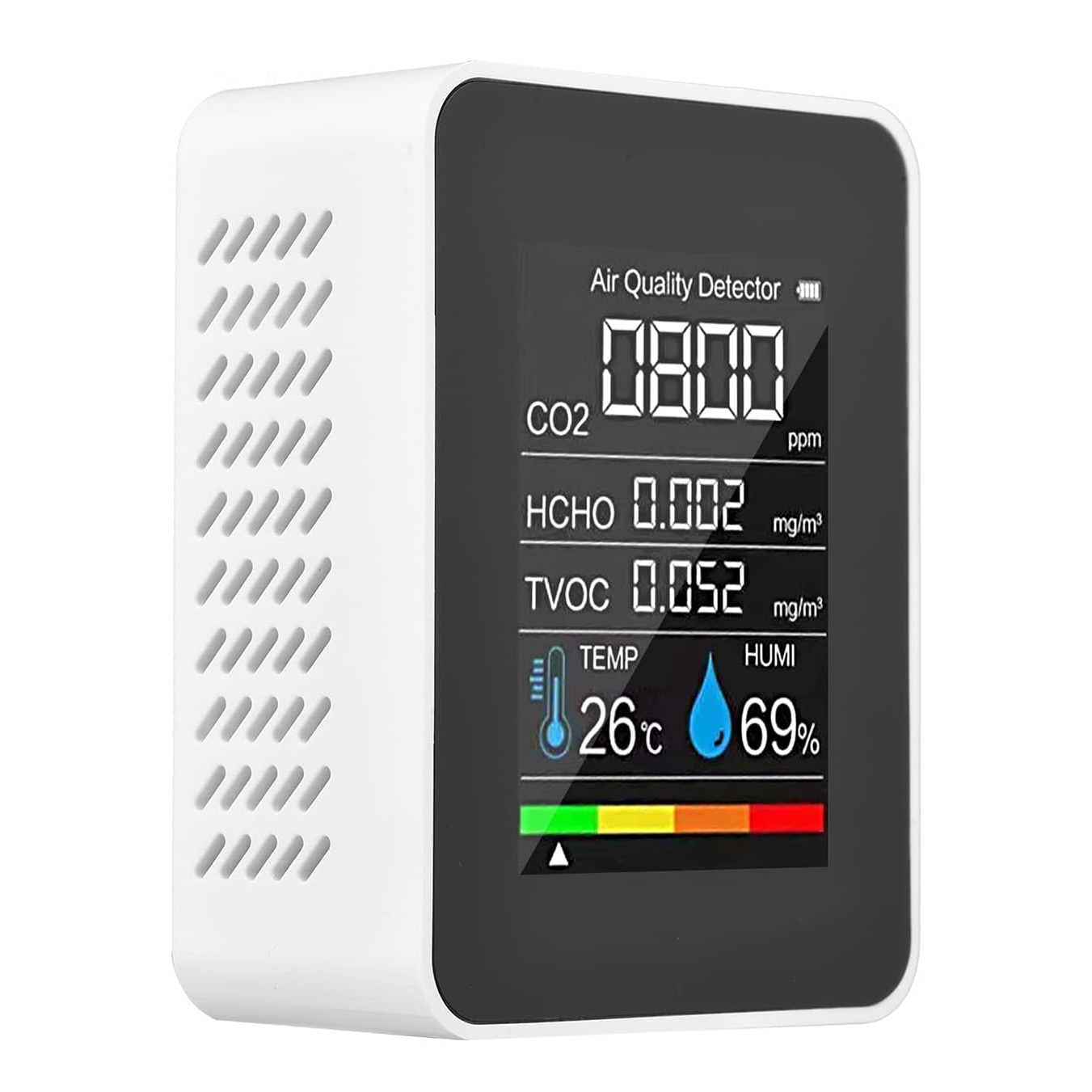 5-in-1 CO2モニター・温度湿度計 - 家庭用空気質測定器