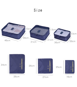 MOQ basso personalizza Logo poliestere 6 pezzi Set cubi da imballaggio organizzatore <span class=keywords><strong>per</strong></span> bagagli valigia da viaggio - Product Image 6