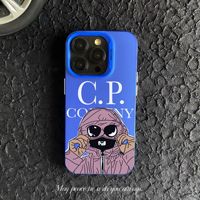 Coque de téléphone tendance rose motif homme avec chapeau, en PC, pour iPhone XR XS 11 12 13 14 Mini 15 16 17 Pro Max, de la marque CP Company