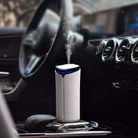 Diffuseur de voiture humidificateur mini ultrasonique aromathérapie huiles essentielles lumière LED rechargeable USB nano brume porte-gobelet auto