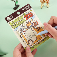 Adorables notes autocollantes animaux de dessin animé irréguliers, bloc-notes décoratif fait main Kawaii, autocollants mémo pour journal intime