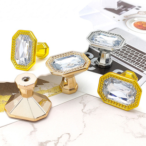 Fabrika mobilya donanım tek delik mavi mor mutfak 30MM kristal çekmece dolap dolap halka kolları kolu - Product Image 2