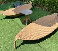 Mobilier d'extérieur Chaise longue en rotin en forme de feuille Offre Spéciale la plage Piscine Chaise longue en rotin