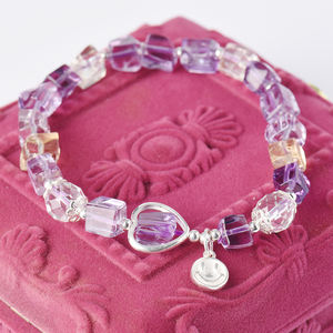 Stylish High-quality Silver Natural Ametrine Loose <b>Gem</b> Bead <b>Bracelet</b> for Engagement Wedding Anniversary & Party Gifts - Product Image 4