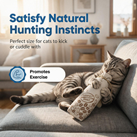 AFP Jouet interactif pour chat anti-anxiété, en toile durable, rembourré de catnip, pour le nettoyage des dents, avec papier froissé sonore