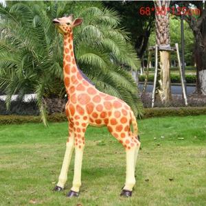 Statua giraffa a grandezza naturale grande in piedi giraffa elefante Zebra in fibra di vetro animale scultura di sostegno per la decorazione del giardino all'aperto - Product Image 4