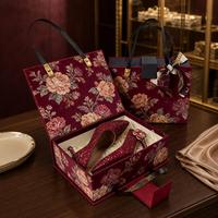 Boîte cadeau rigide personnalisée avec impression pour bijoux, cosmétiques, bougies, articles floraux, chaussures, ensemble d'emballage cadeau avec sac de shopping et nœud pour la vente au détail