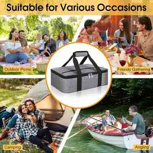 Portable Insulated Casserole Carrier Cooler Bag for Outdoor Picnic - Product Image 4