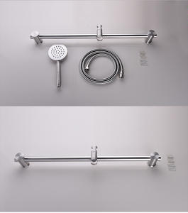 Support de <span class=keywords><strong>douche</strong></span> mural réglable en hauteur/<span class=keywords><strong>angle</strong></span>, en acier inoxydable brossé, barre de <span class=keywords><strong>douche</strong></span> coulissante - Product Image 4