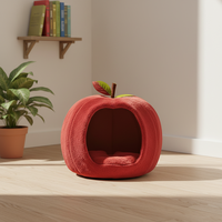 Lit pour chat de luxe en forme de pomme, canapé pour chat, chaud, amovible, lavable, personnalisable