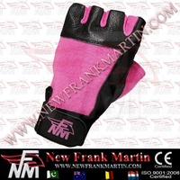 Sarung Tangan Olahraga Unisex NFM untuk Angkat Berat, Gym, Fitness, Powerlifting, Pelindung Telapak Tangan, Penyangga Pull-Up, Crossfit, Warna Pink