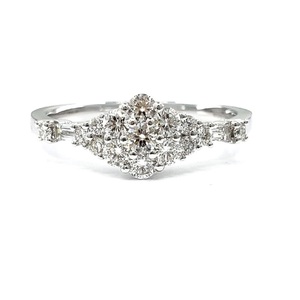 Meilleure fabrication simplement haut de gamme 14k or rose massif diamant naturel petite grappe bague à mi-chemin pour dame - Product Image 1