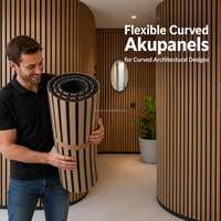 Panneaux acoustiques muraux en bois courbés flexibles Akupanels, panneaux absorbants le son en PET pour hôtel, bureau, cinéma maison, mur courbé