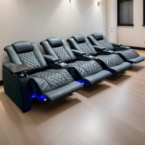 Горячая распродажа, черный кожаный Электрический откидной диван, стул для стадиона, держатель для холодной чашки, система массажа, обогрев сиденья, мебель для театра - Product Image 6