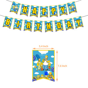 Artículos para Fiesta de los Simpson, Set de Cumpleaños de los Simpson, Incluye Pancarta de Feliz Cumpleaños, Adornos para Pastel, Globos Retro para Niños - Product Image 2