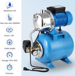 Pompe à jet pour puits peu profond en acier inoxydable haute efficacité, système de surpression automatique de 6 gallons avec réservoir sous pression pour l'irrigation domestique et agricole - Product Image 2