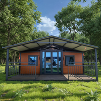 Casa Container Prefabbricata Pieghevole 20ft 40ft, Ufficio Mobile Modulare in Pannelli Sandwich d'Acciaio, Edificio Prefabbricato per Dormitorio e Campo