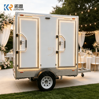 Caravane de camping écologique avec douche et toilettes, salle de bain extérieure à double porte, WC portable
