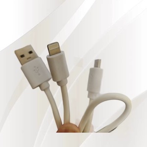 3 In 1 Usb <b>Charging</b> <b>Cable</b> Type C Fast Charge Data <b>Cable</b> White Pvc Material For Mobile Phones And Devices - Product Image 1