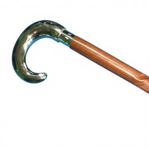 Bâtons de marche en bois avec poignée en laiton-Canne de marche pour personnes âgées Bâton de randonnée avec pointe en caoutchouc Longueur 92cm - Product Image 1