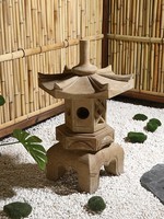 Steinlaterne im japanischen Stil, wasserdichte Steinschnitzlampe für den Innenhof, antike chinesische Solarleuchte für den Außenbereich
