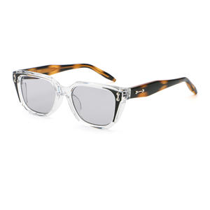 デザイナーカスタムロゴスクエアサングラス女性用クラシックレトロな色合いのサングラス2025サングラス男性PC + CPフレーム - Product Image 2