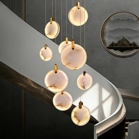 Lustre suspendu pour escalier, style minimaliste, pour duplex, loft, villa, plafond haut, lampe suspendue longue pour escalier