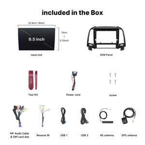 Youducar para <span class=keywords><strong>Santa</strong></span> <span class=keywords><strong>Fe</strong></span> 2006-2012, Radio de Coche Android, Reproductor de CD, Unidad Principal, Navegación, CarPlay, Audio de Alta Resolución, Asistencia de Marcha Atrás, Capacitivo - Product Image 2