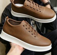 Chaussures de course tendance pour hommes en cuir PU, légères, pour la marche décontractée, semelle EVA, vente en gros, automne-hiver