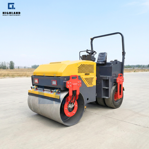 HIGHLAND merk HIR-JS1400 <span class=keywords><strong>4</strong></span> <span class=keywords><strong>ton</strong></span> Yammar motor lichte tandem dubbele trommelwegwals voor asfaltwegreparatie - Product Image 1