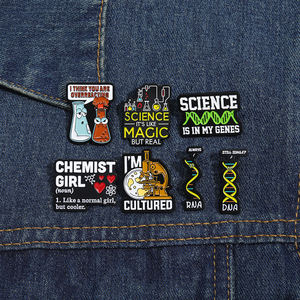 Pin Enamel Struktur Kimia Custom SAINS DALAM GENIKU Bros Pin Kerah Perhiasan Lucu Hadiah untuk Teman - Product Image 4