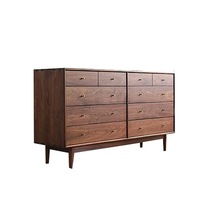 Armoire à dix tiroirs en bois massif sur mesure, buffet japonais au design original, en noyer noir et chêne, armoire de rangement pour salon