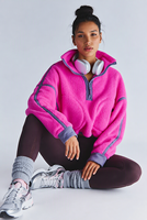 Nouvelle veste polaire demi-zip pour femme 2026, col montant, coupe ample, style sportif décontracté, avec logo personnalisé et blocs de couleur