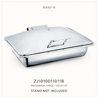 Volledig formaat inductie mechanische scharnier commerciële foodservice apparatuur buffet voedselwarmer roestvrijstalen chafing dish