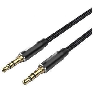 Câble stéréo mâle-mâle 3,5 mm, noir, idéal pour connecter des appareils audio tels que des écouteurs et des haut-parleurs. - Product Image 1