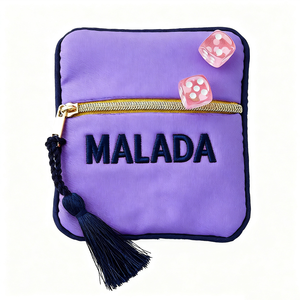 Biểu Tượng Tùy Chỉnh Oxford Vải Ziplock Xúc Xắc Túi Màu Hồng Hải Quân Tím Nhỏ Tua Mahjong Đồng Xu & Xúc Xắc Pouch - Product Image 6