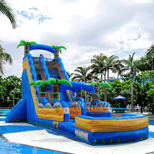 Toboggan aquatique gonflable géant en PVC pour adultes, prêt à être expédié depuis l'entrepôt américain, pour piscine extérieure - Product Image 1