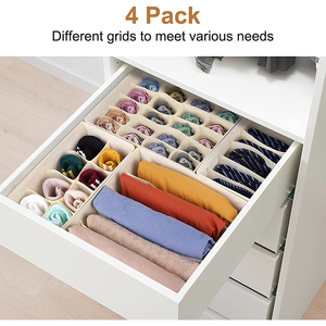 Caja de <span class=keywords><strong>ropa</strong></span> <span class=keywords><strong>interior</strong></span> plegable de 4 piezas de nuevo diseño Cajas de almacenamiento de sujetador cuadrado con divisor <span class=keywords><strong>para</strong></span> armario Organizador de <span class=keywords><strong>ropa</strong></span> en <span class=keywords><strong>cajones</strong></span> - Product Image 6