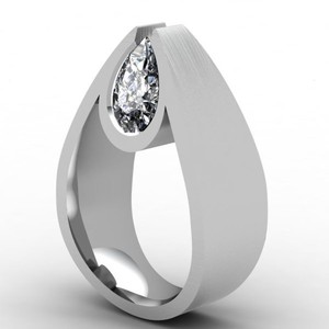 Elegante anello a forma di goccia di pietra per donna, design con pietre trasparenti intarsiate, gioielli alla moda - Product Image 1