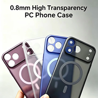 Coque de téléphone en PC rigide ultra-fine de 0,8 mm compatible avec iPhone 18, finition mate transparente, protection intégrale, vente en gros