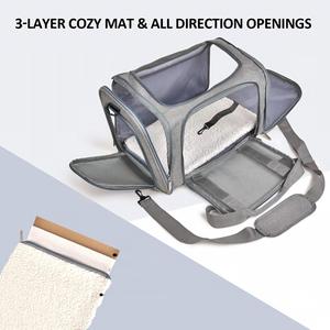 Wholesale <b>Cat</b> Carrying Case Pet <b>Carrier</b> Airline Approved, Portable and Breathable Pet Travel <b>Carrier</b> Removable Fleece Pad - Product Image 3