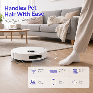 PD63S ULTRA Robot Vacuum <b>Mop</b> LDS Laser Navigation 20000Pa Dual Tank Smart App Control - Product Image 4